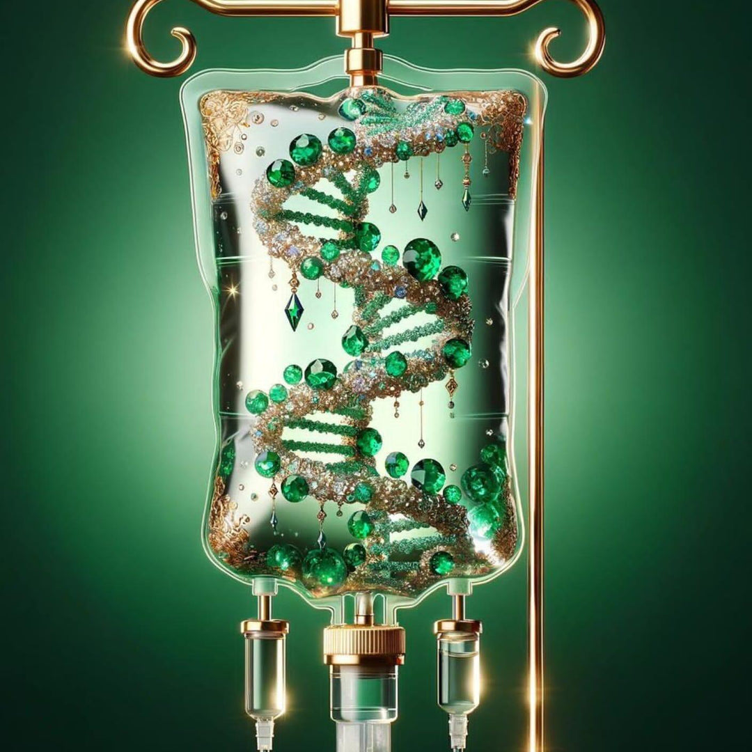 Visualisierung einer Glutathion-Infusion zur Unterstützung von Detox, Immunsystem und Hautklarheit im PDB Aesthetic Room Wiesbaden.