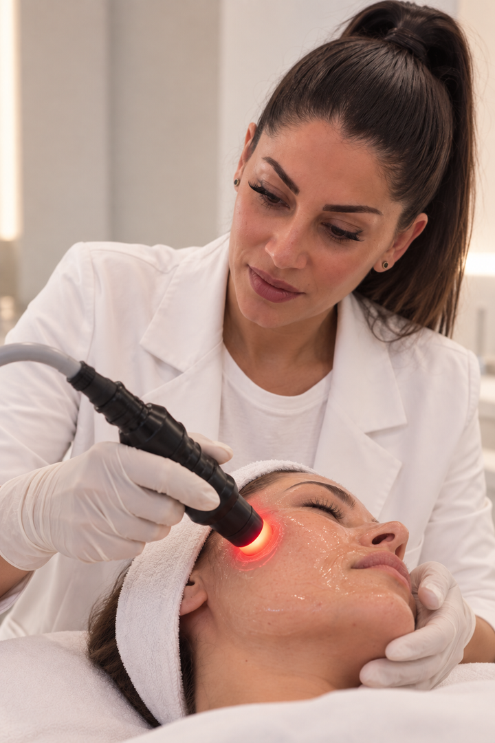 RedTouch PRO Behandlung im Gesicht durch Noureen im PDB Aesthetic Room Wiesbaden